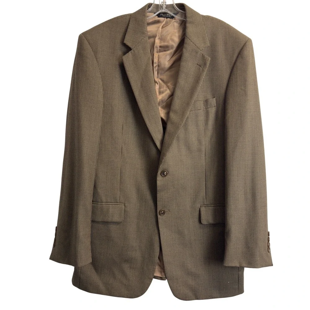 Jos A Bank Signature Collection Brown Houndstooth 100% Wool Blazer 40L‎ Gordon